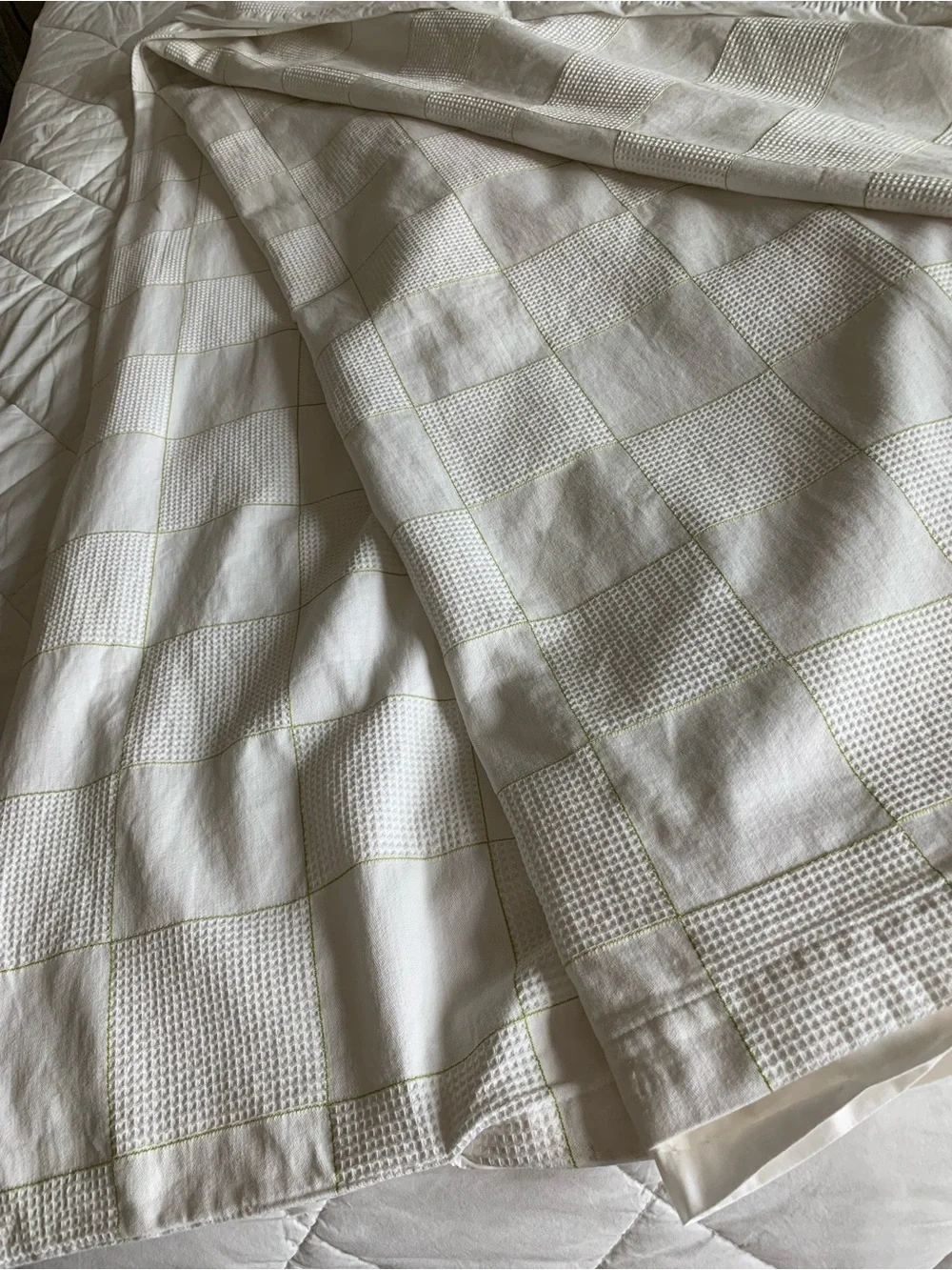 Sak’s 5th Ave Ann de Soléne 100%Cotton Duvet Checkerboard WaffleWeave Full/Queen